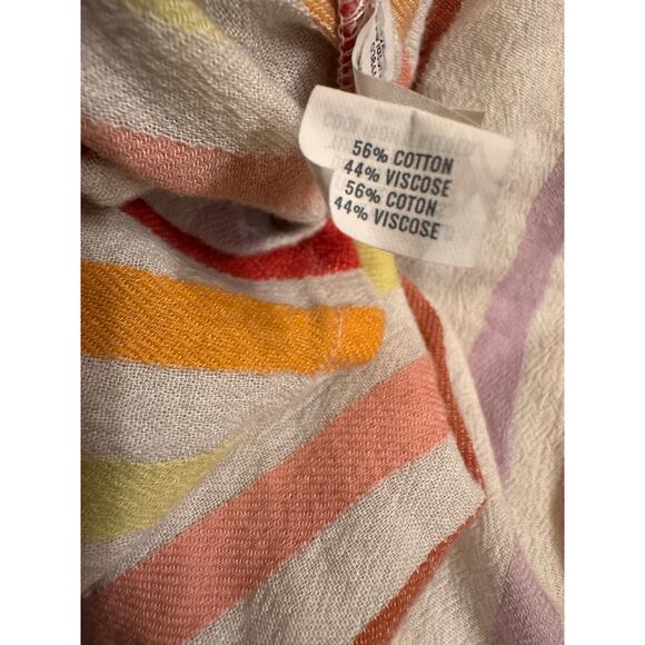 Aerie Women's Striped Romper Tie Shoulder Orange/Pink/Yellow Size XS Unlined - Picture 5 of 5